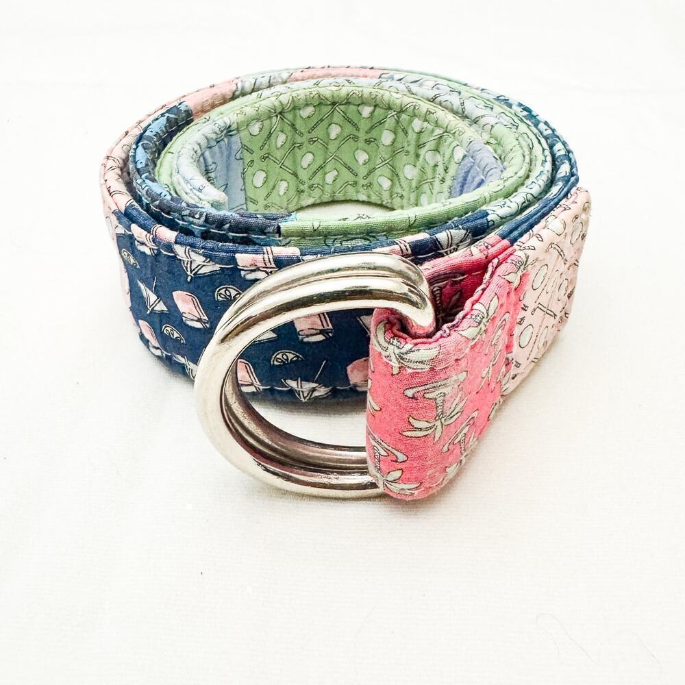 Vineyard Vines Quilted Patchwork adjustable Cotton Belt Multi Patterned Size M